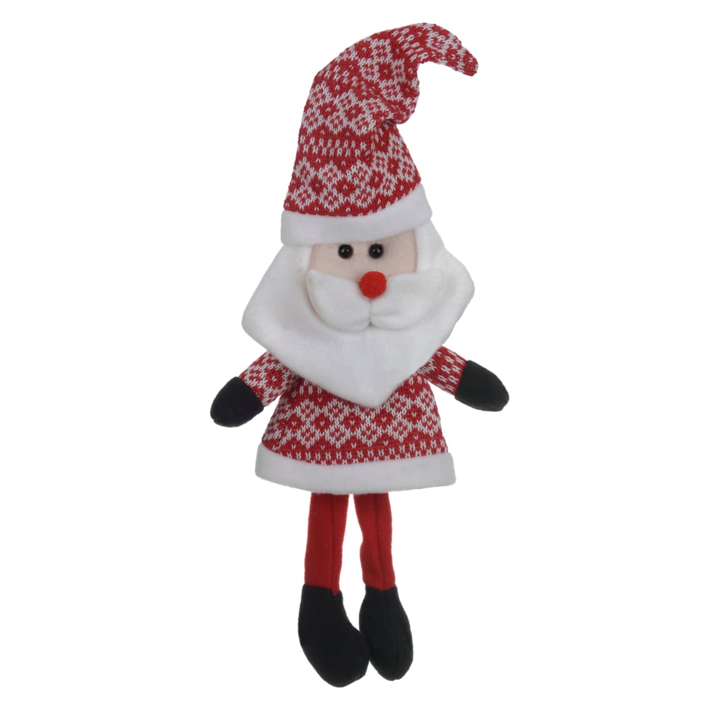 ENFEITE NATAL PAPAI NOEL PENDURAR (VERMELHO XADREZ) 28cm