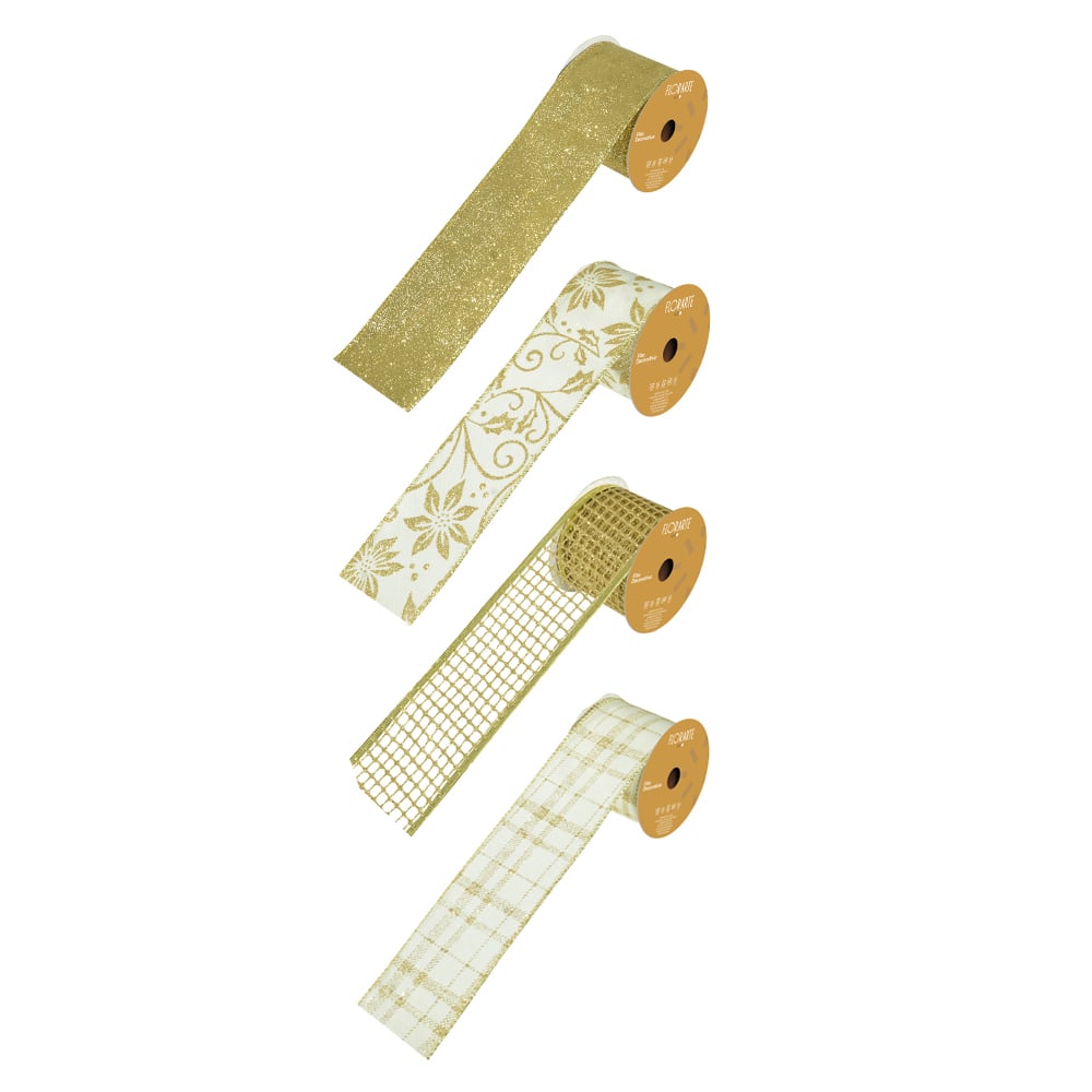 CX DISPLAY FITAS SORTIDAS LINHO (BRANCO DOURADO) 6,3cmX4,5m