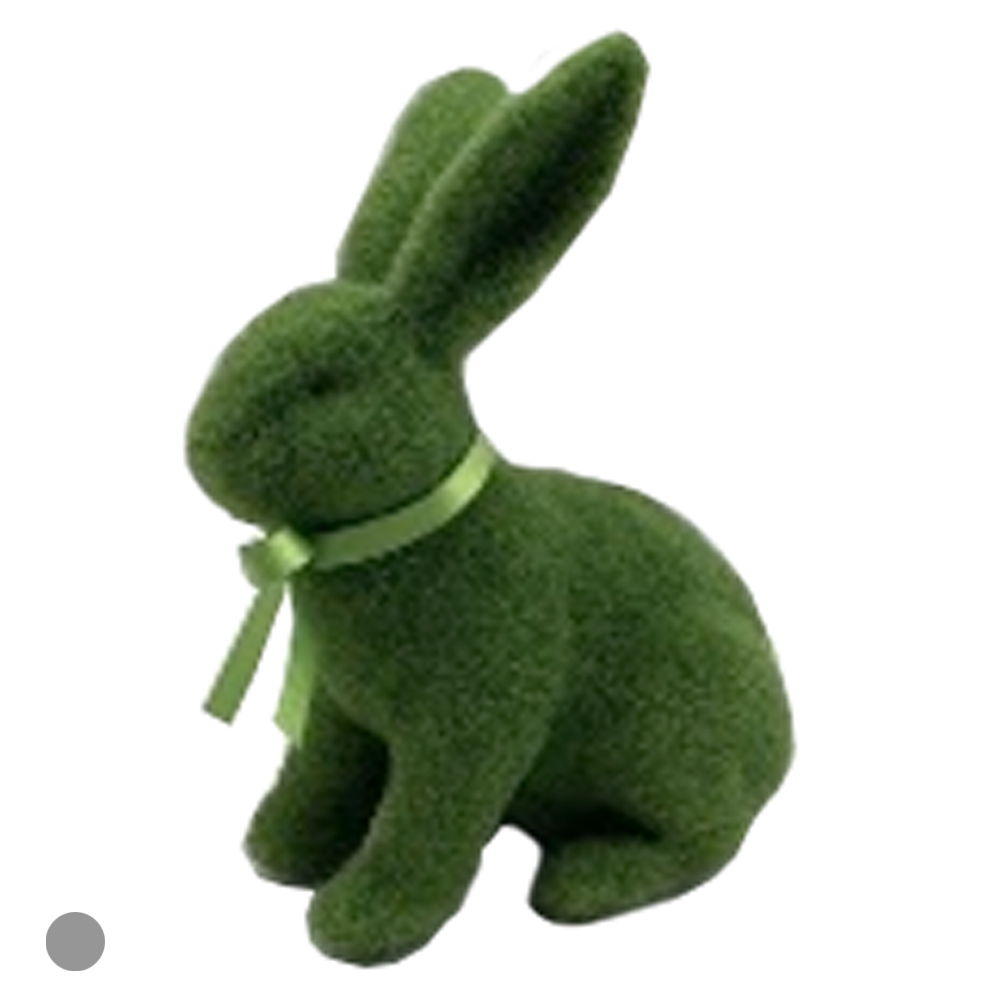 BONECO DECORATIVO COELHO (VERDE) 20X17cm