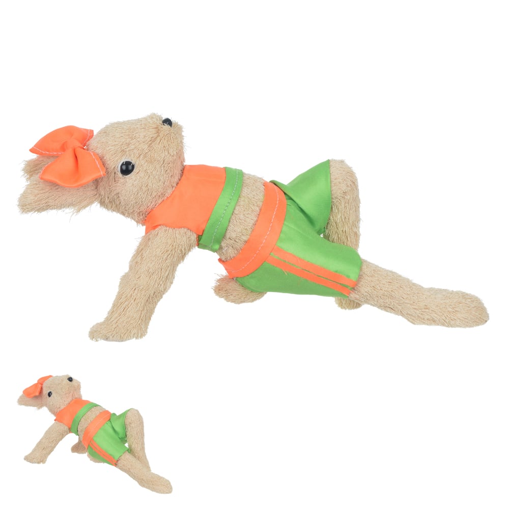 PASCOA BONECO COELHO FEMEA SISAL YOGA (VERDE LARANJA) 27X14cm