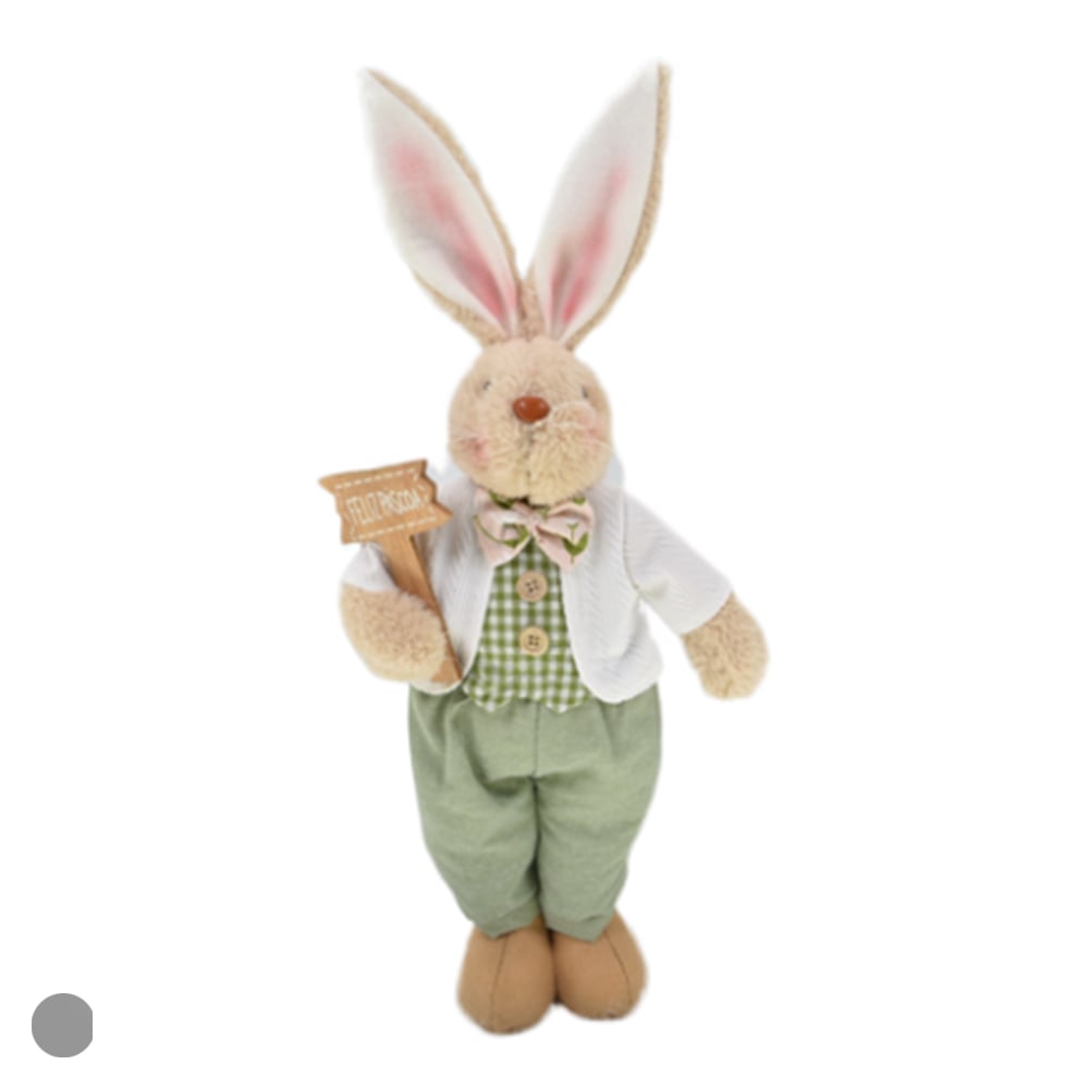 BONECO COELHO PLAQUINHA MORANGO (VERDE) 53X18X8cm