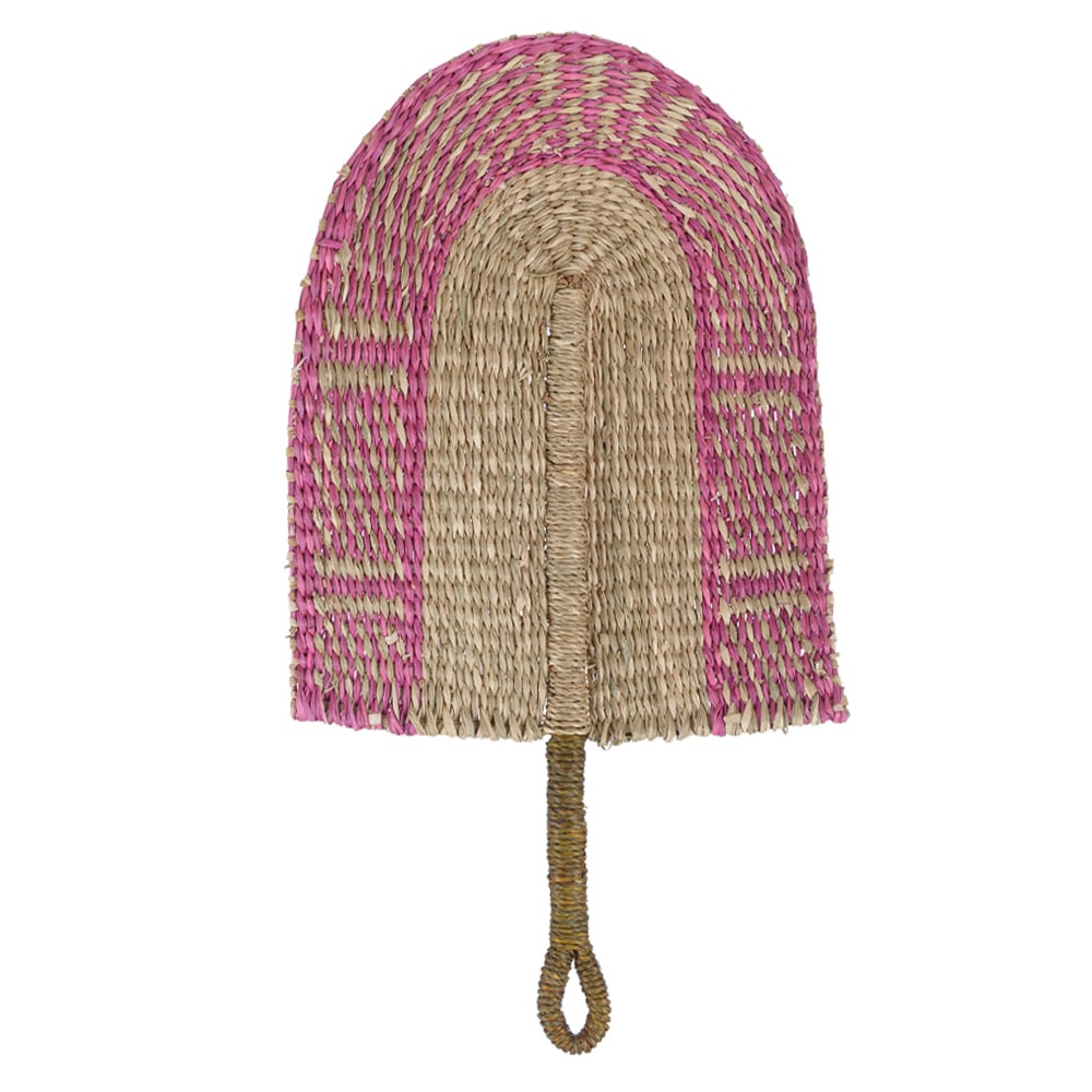 LEQUE DECORATIVO SEAGRASS (ROSA LARANJA) 27X50cm