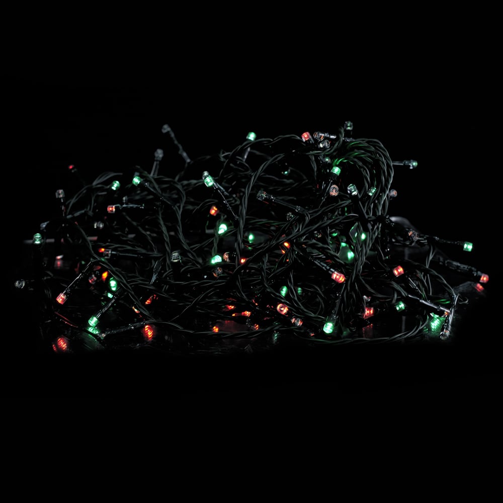 CORDAO 100 LED PISCA FIO VERDE USO EXTERNO 220V (VERMELHO VERDE) 10m
