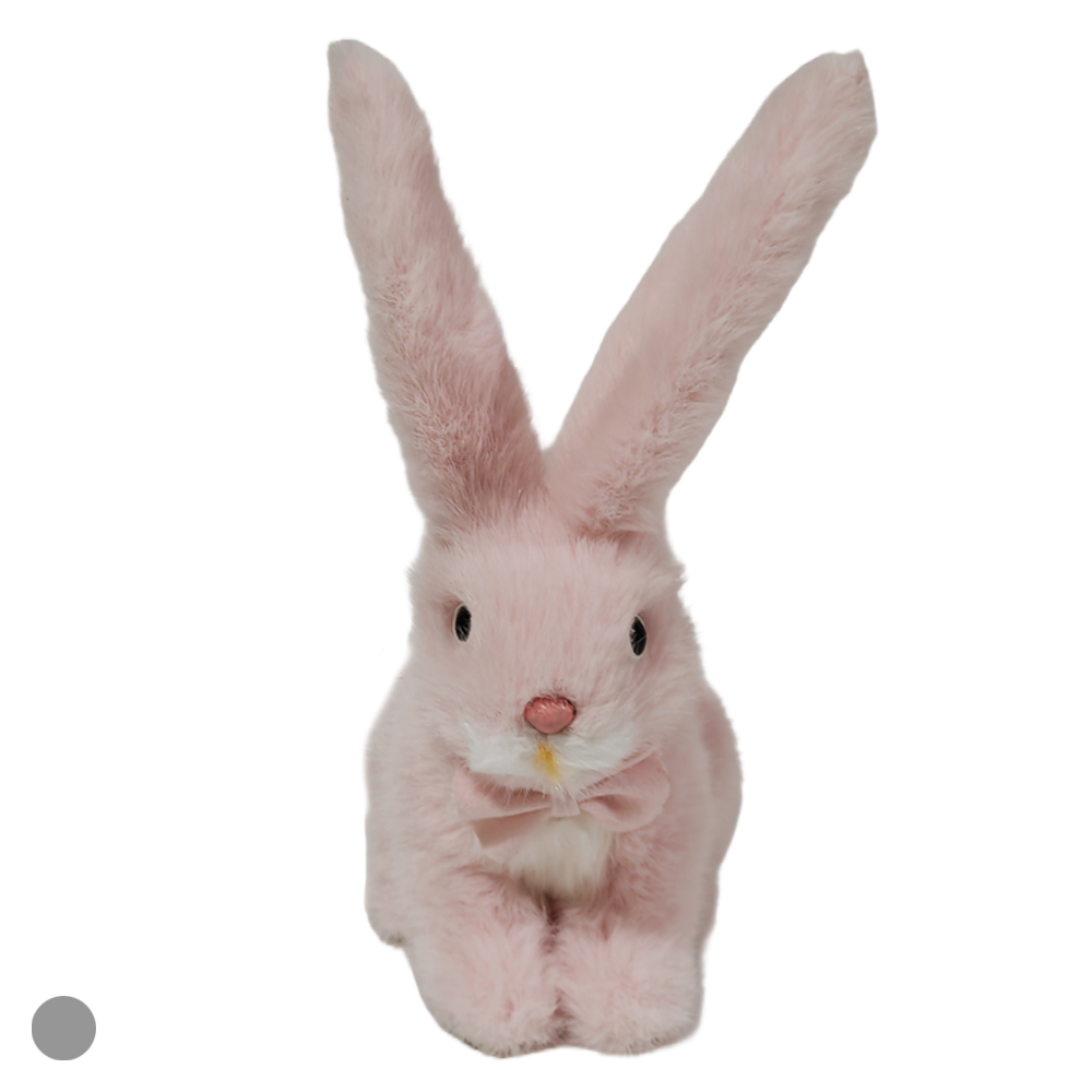 BONECO DECORATIVO COELHO (ROSA) 20X17cm