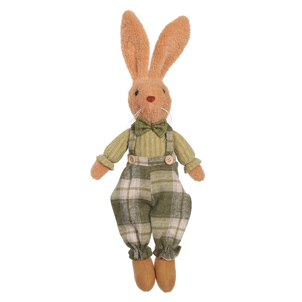 BONECO COELHO  SENTADO RUSTICO (VERDE) 55X20cm