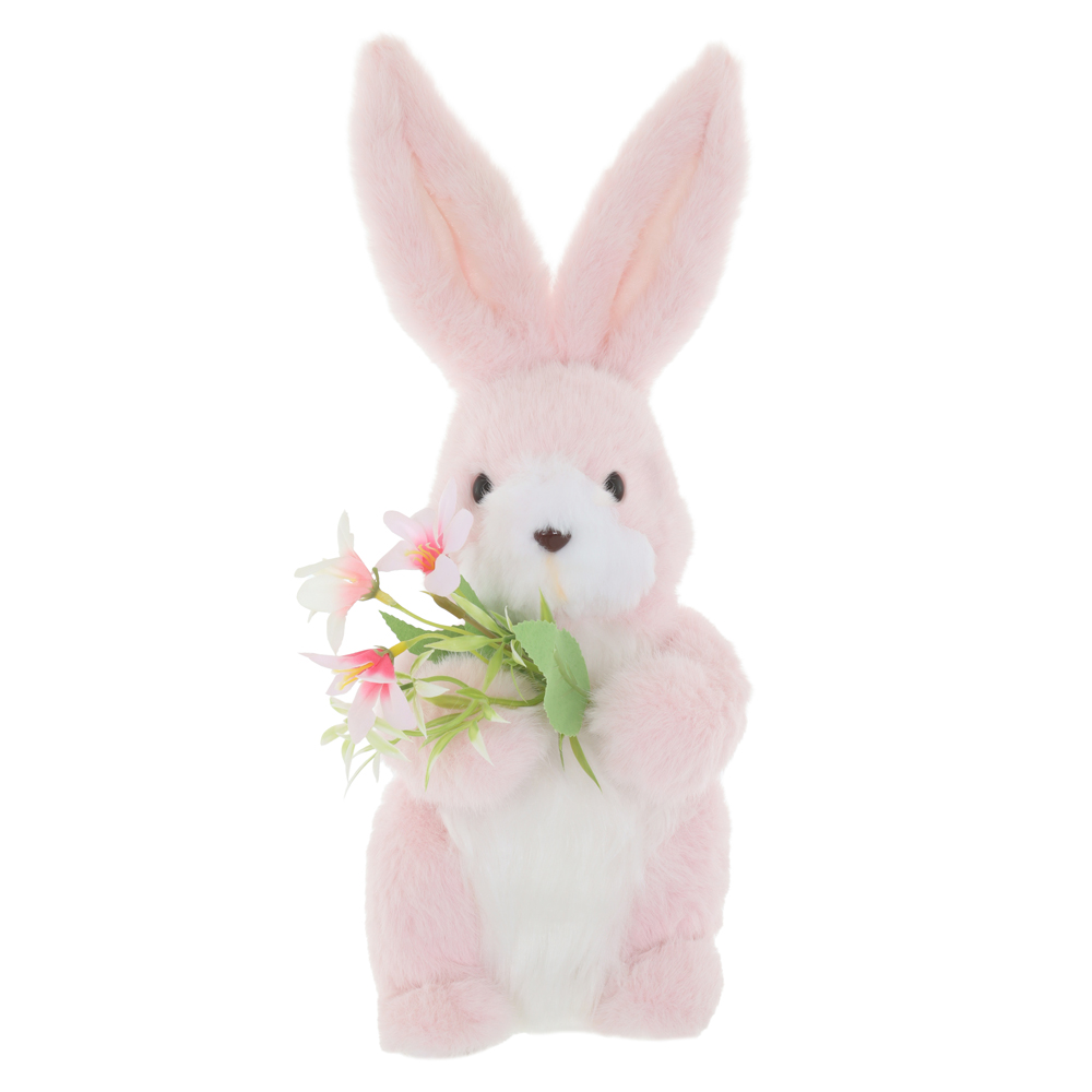 BONECO DECORATIVO COELHO (ROSA) 36X19cm