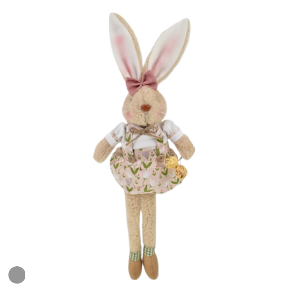 BONECA COELHA SENTADA MORANGO (ROSA) 56X16X8cm