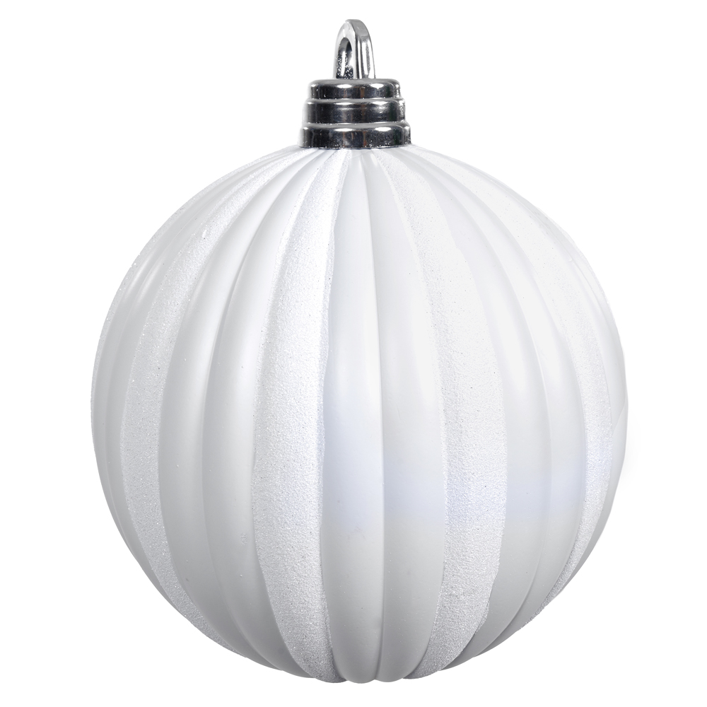 BOLA DECORADA NATAL (BRANCO) 24cm