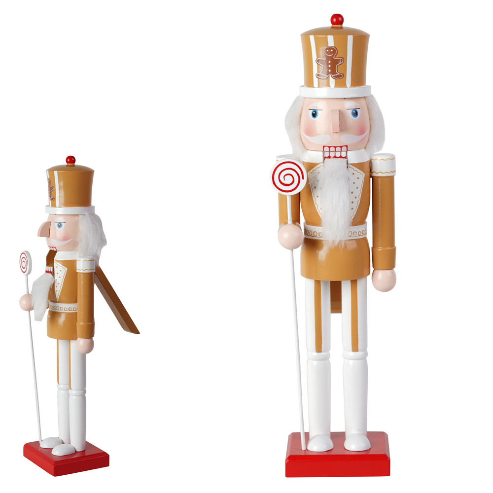 DECORACAO  EM MADEIRA QUEBRA NOZES 38X8,4cm (COLORIDO)