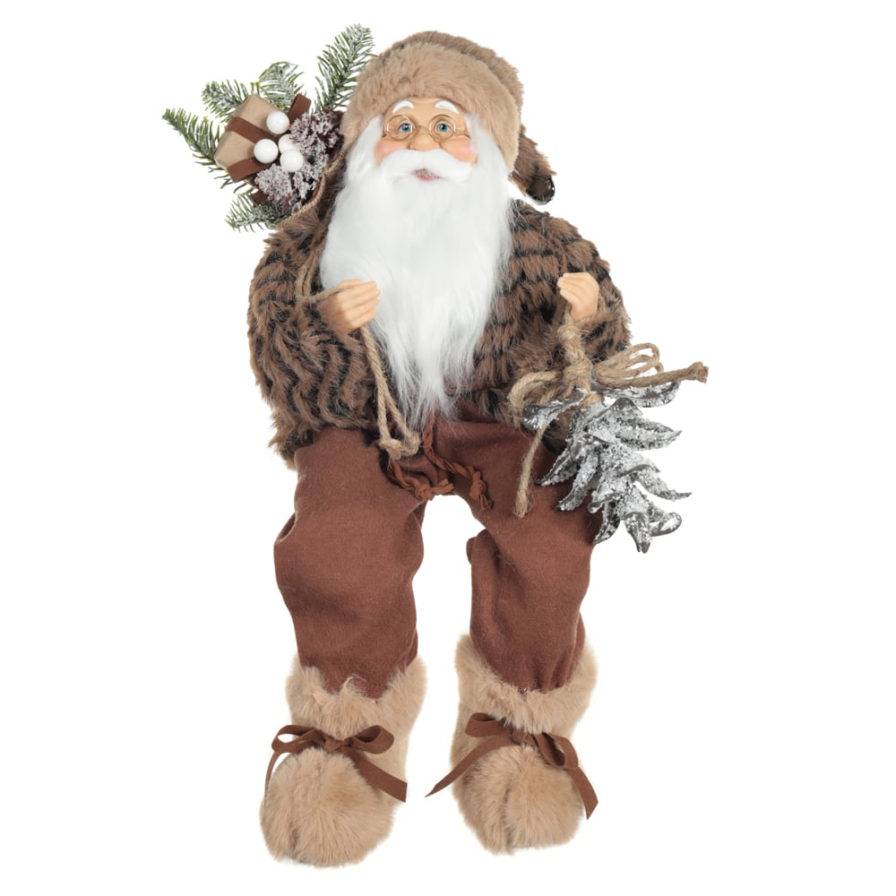 PAPAI NOEL NATAL SENTADO (MARROM) 45cm