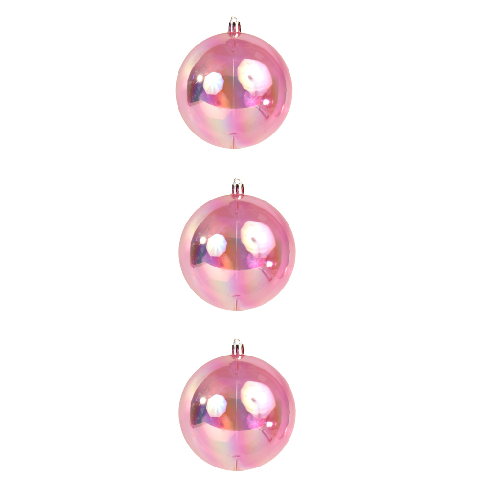 BOLAS DECORADAS NATAL C/3 UND PVC (ROSA) 10D