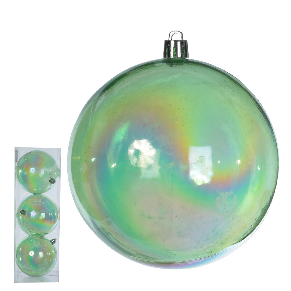 BOLAS DECORADAS NATAL C/3 UND PVC (VERDE) 10D
