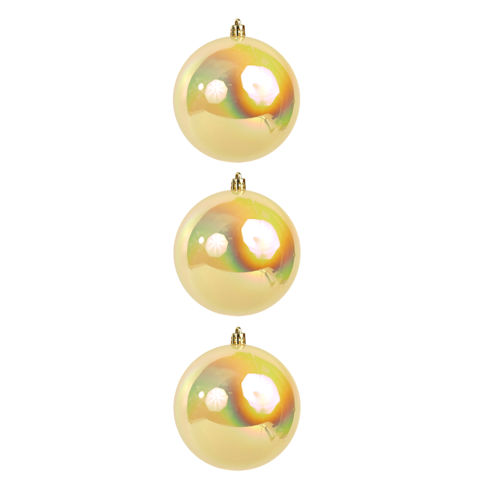 BOLAS DECORADAS NATAL C/3 UND PVC (AMARELO) 10D