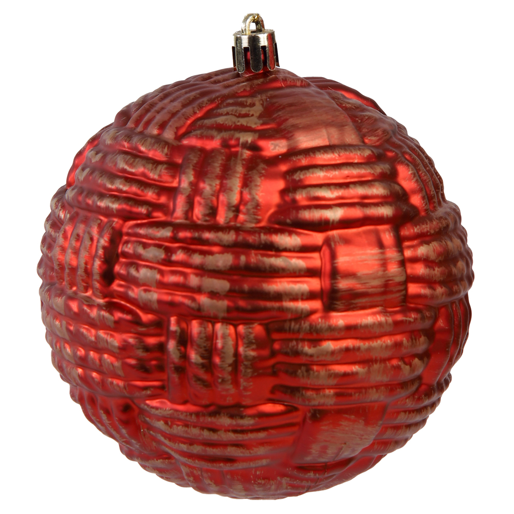 BOLA DECORADA NATAL (VERMELHO) 10cm