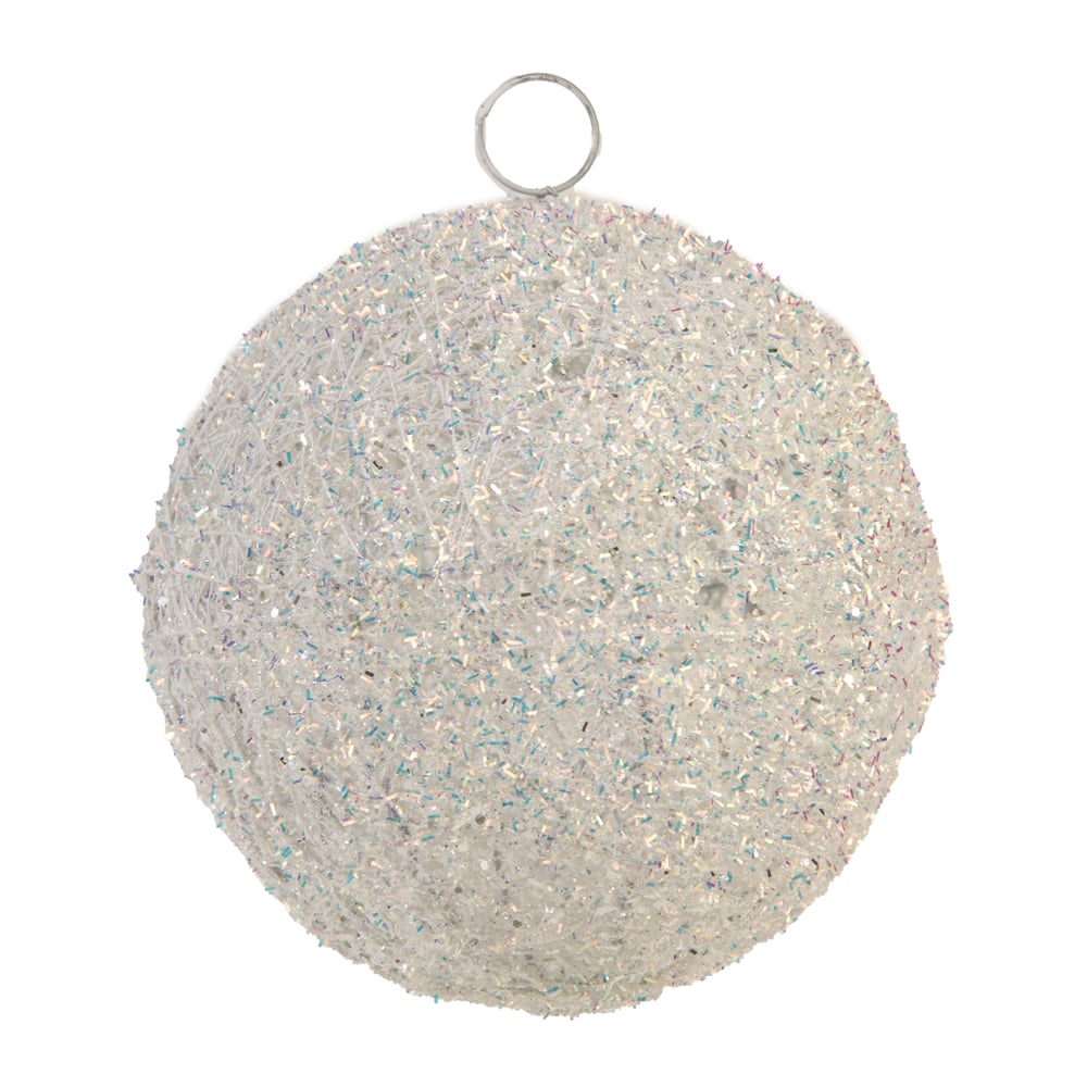 BOLA DECORADA NATAL (BRANCO) 20cm