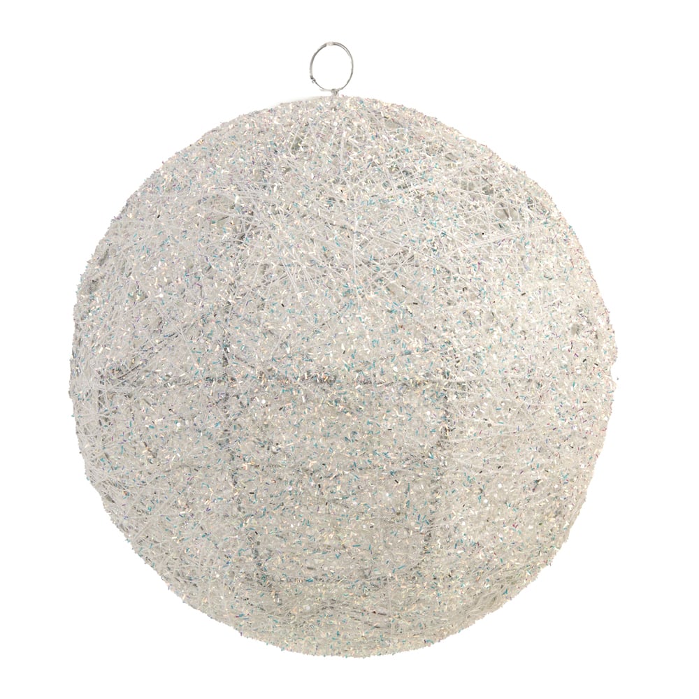 BOLA DECORADA NATAL (BRANCO) 30cm