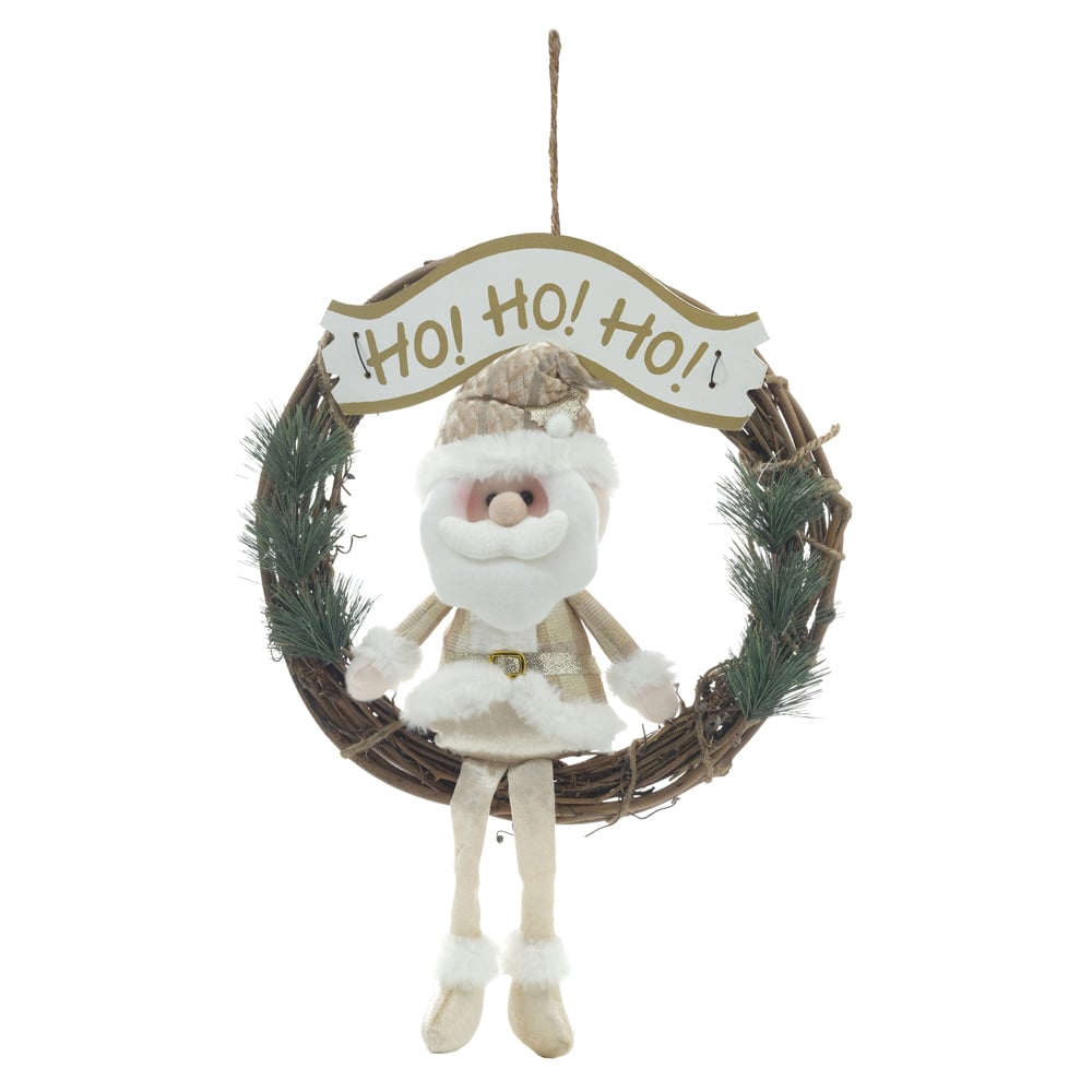 ENFEITE NATAL PAPAI NOEL C/PLACA (CHAMPANHE) 46X34cm