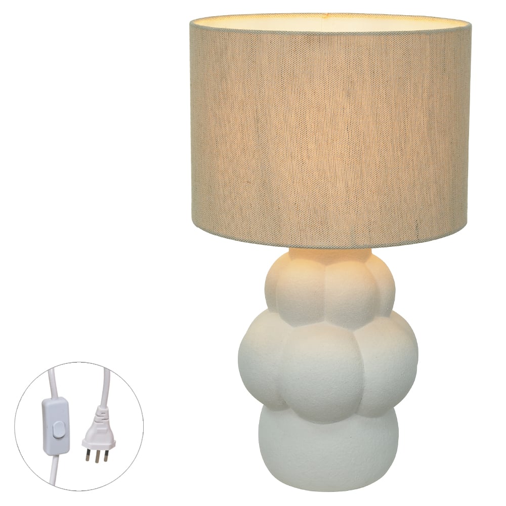 ABAJUR CERAMICA (BRANCO BEGE) 33X33cm 58d