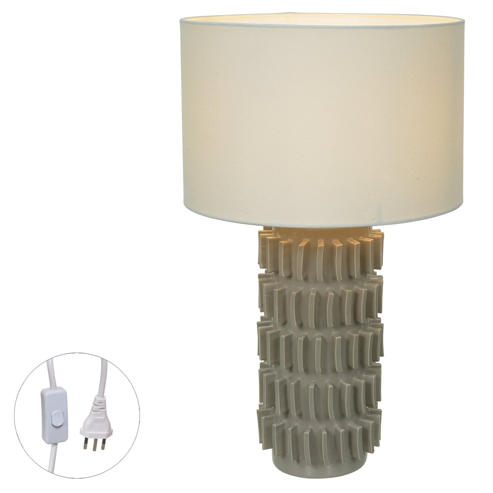 ABAJUR CERAMICA (BEGE BRANCO) 38X38cm 63,5d