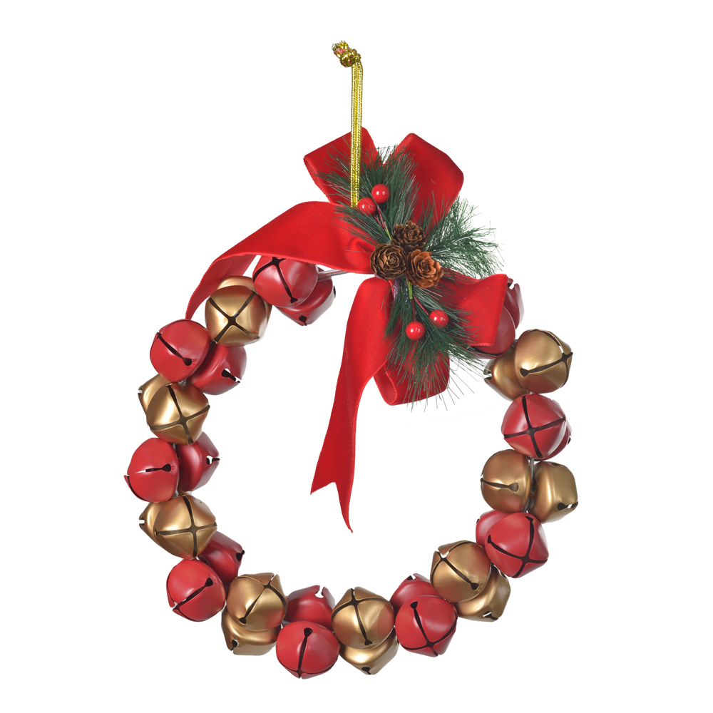 DECORACAO NATAL  GUILARNDA DE METAL 26cm (DOURADO VERMELHO)