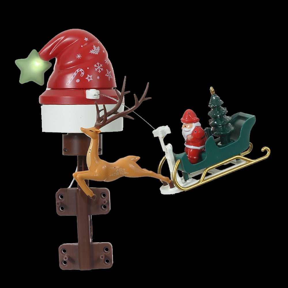 NATAL  PONTEIRA ANIMADA C/ TRENO 29X21X38cm (COLORIDO)