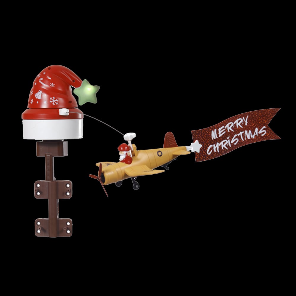NATAL  PONTEIRA ANIMADA BIVOLT C/AVIAO 29X35X41cm (COLORIDO)