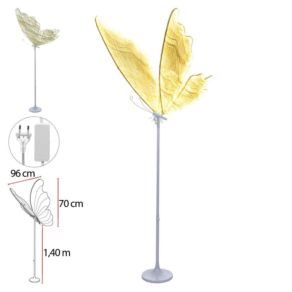 LUZ DECOR BORBOLETA BIVOLT C/BASE (BRANCO QUENTE) 1m