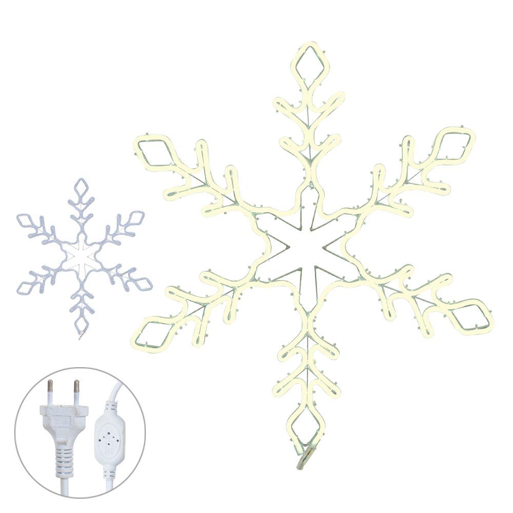 LUZ DECOR FLOCO DE NEVE NEON LED 220V (BRANCO QUENTE) 60X52cm