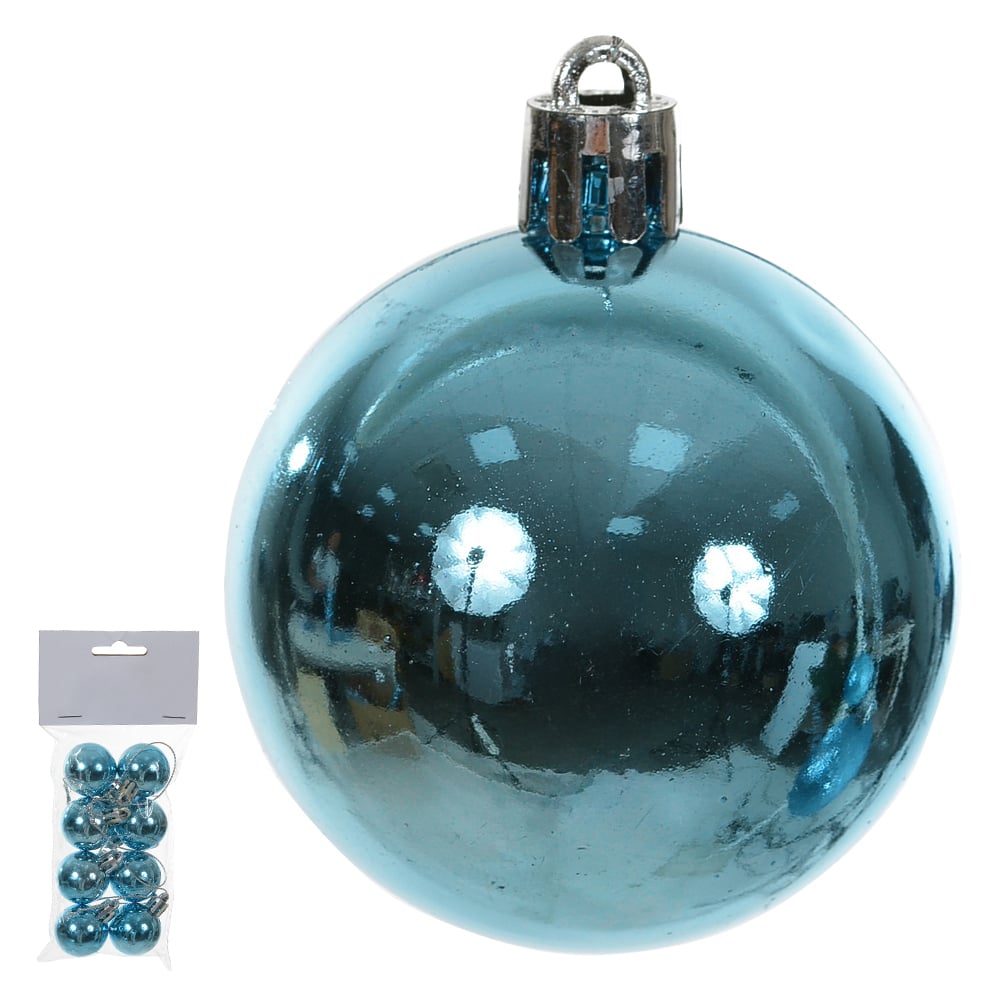 BOLA METALICA BAG C/8 UND (AZUL CLARO) 3D