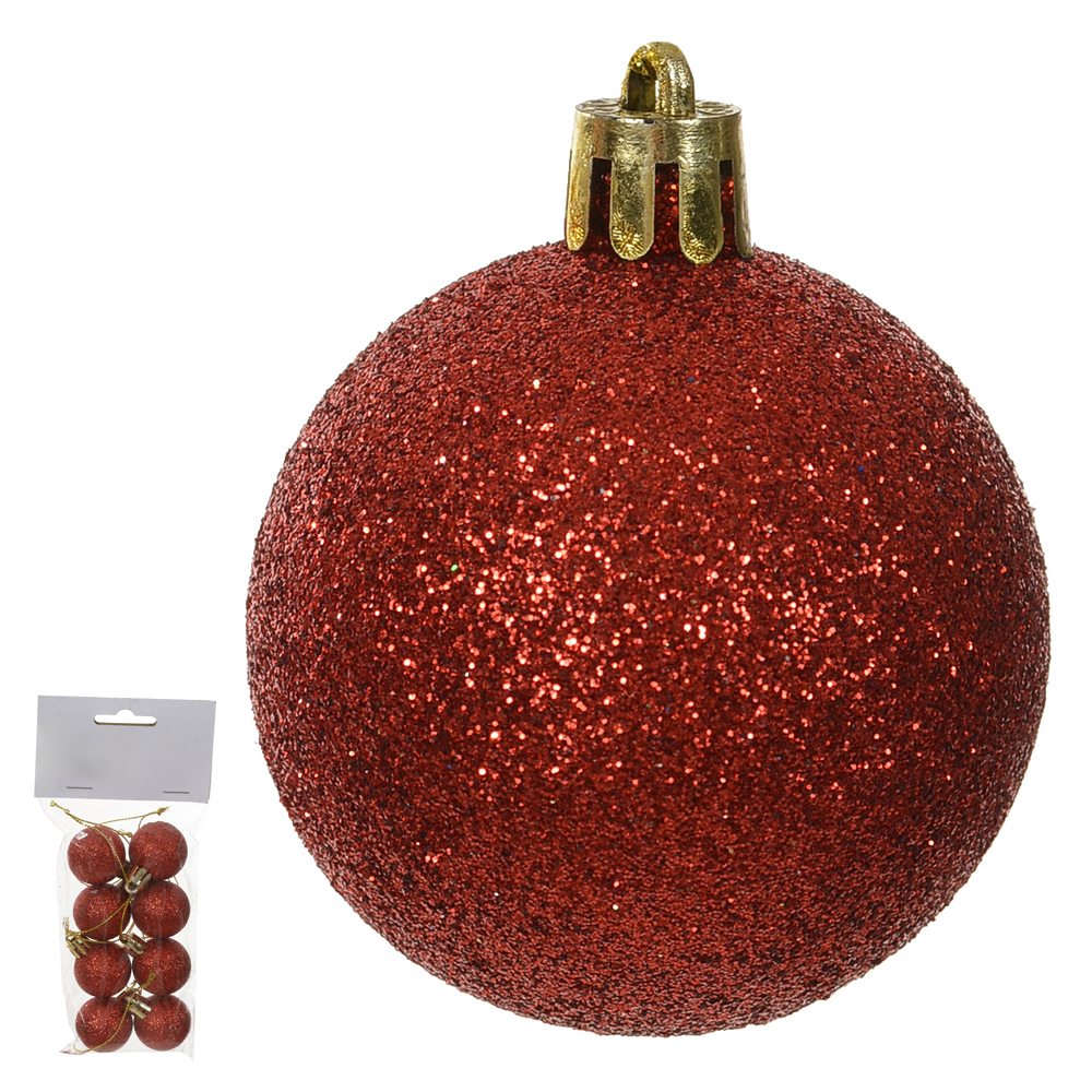 BOLA GLITTER BAG C/8 UND (VERMELHO) 3D