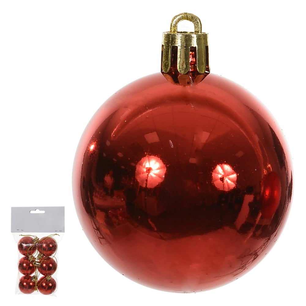 BOLA METALICA BAG C/6 UND (VERMELHO) 4D