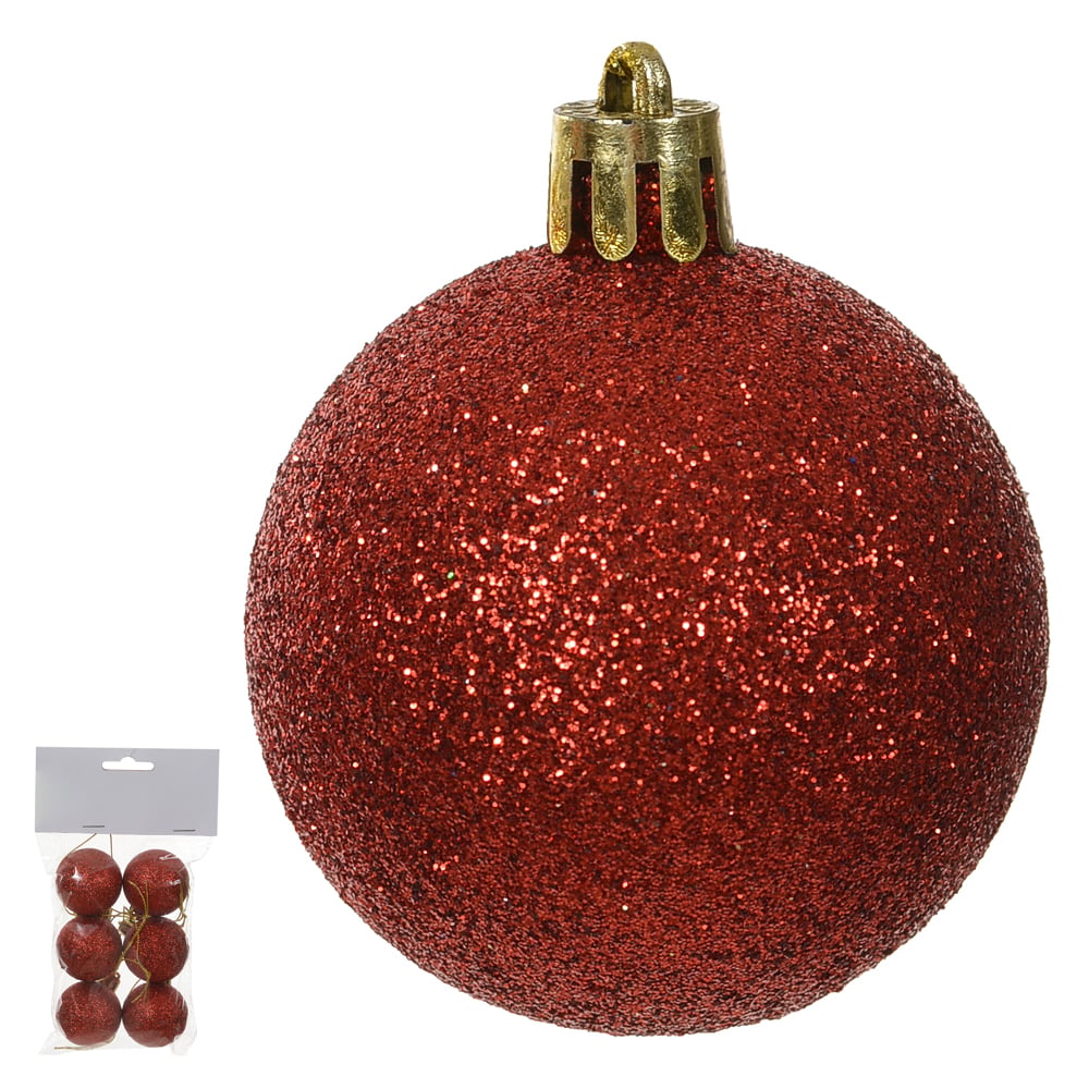 BOLA GLITTER BAG C/6 UND (VERMELHO) 4D