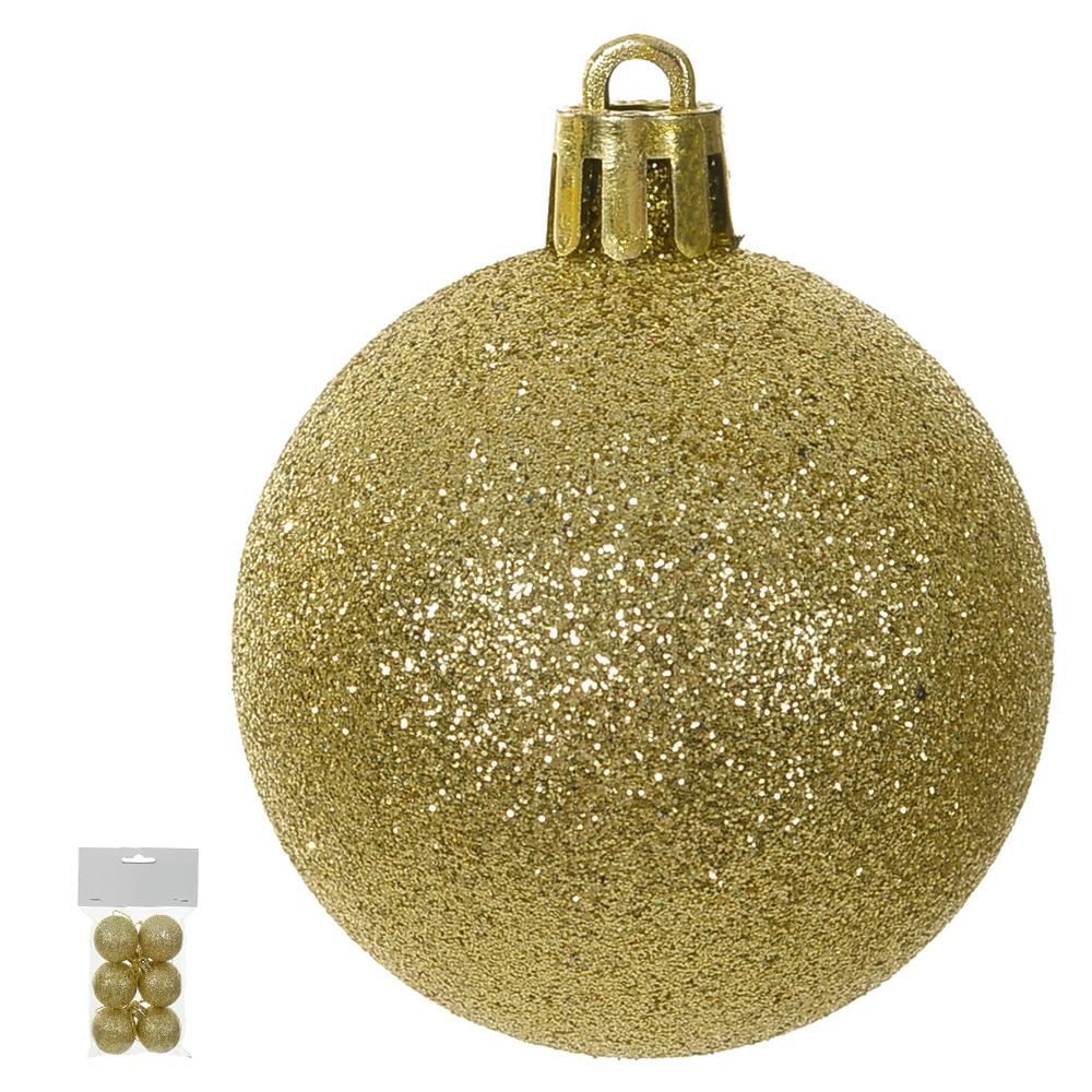 BOLA GLITTER BAG C/6 UND (DOURADO) 4D