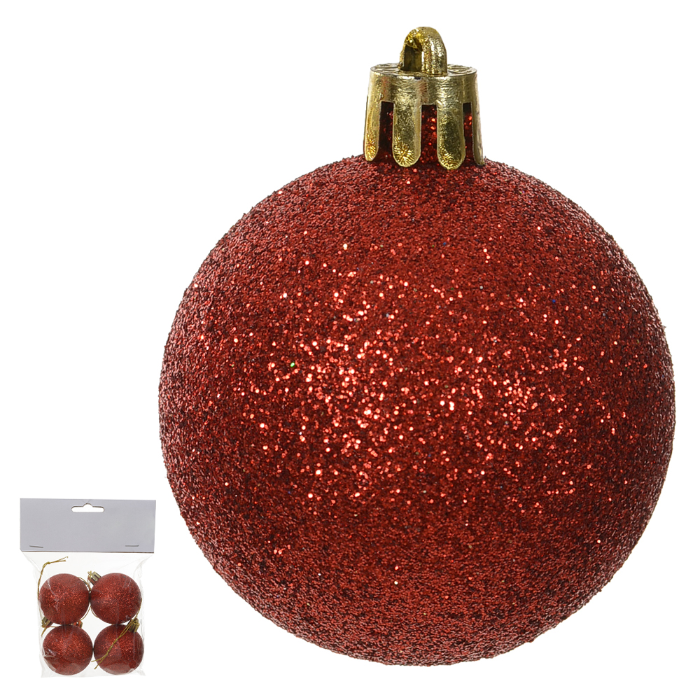BOLA GLITTER BAG C/4 UND (VERMELHO) 5D