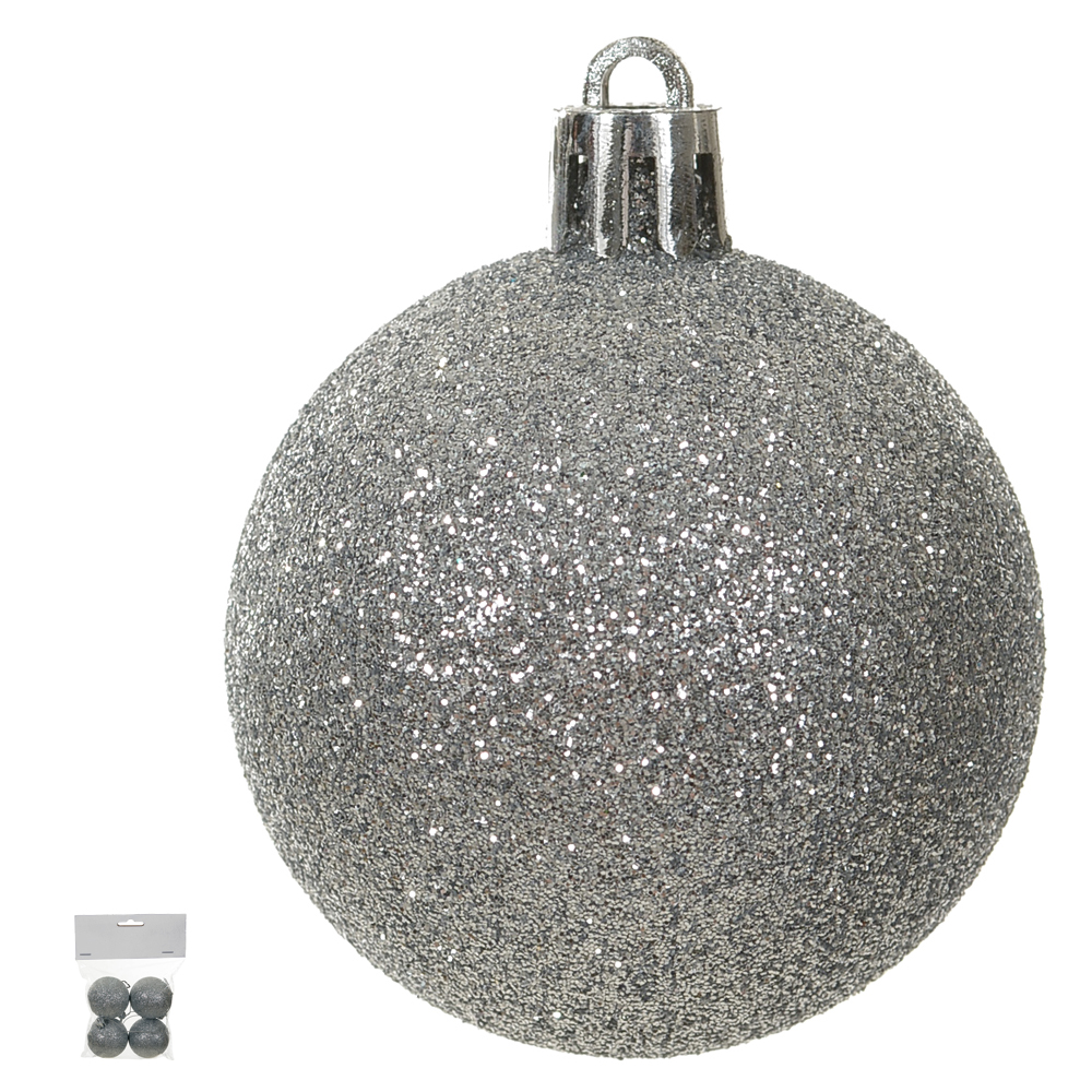 BOLA GLITTER BAG C/4 UND (PRATA) 5D