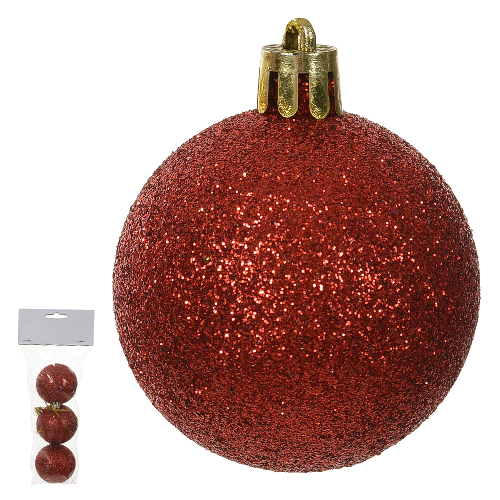 BOLA GLITTER BAG C/3 UND (VERMELHO) 6D