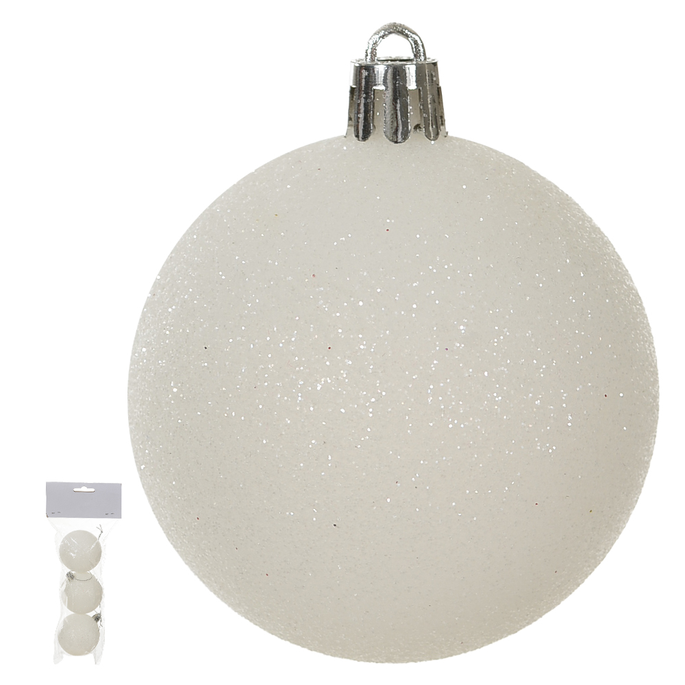 BOLA GLITTER BAG C/3 UND (BRANCO) 6D