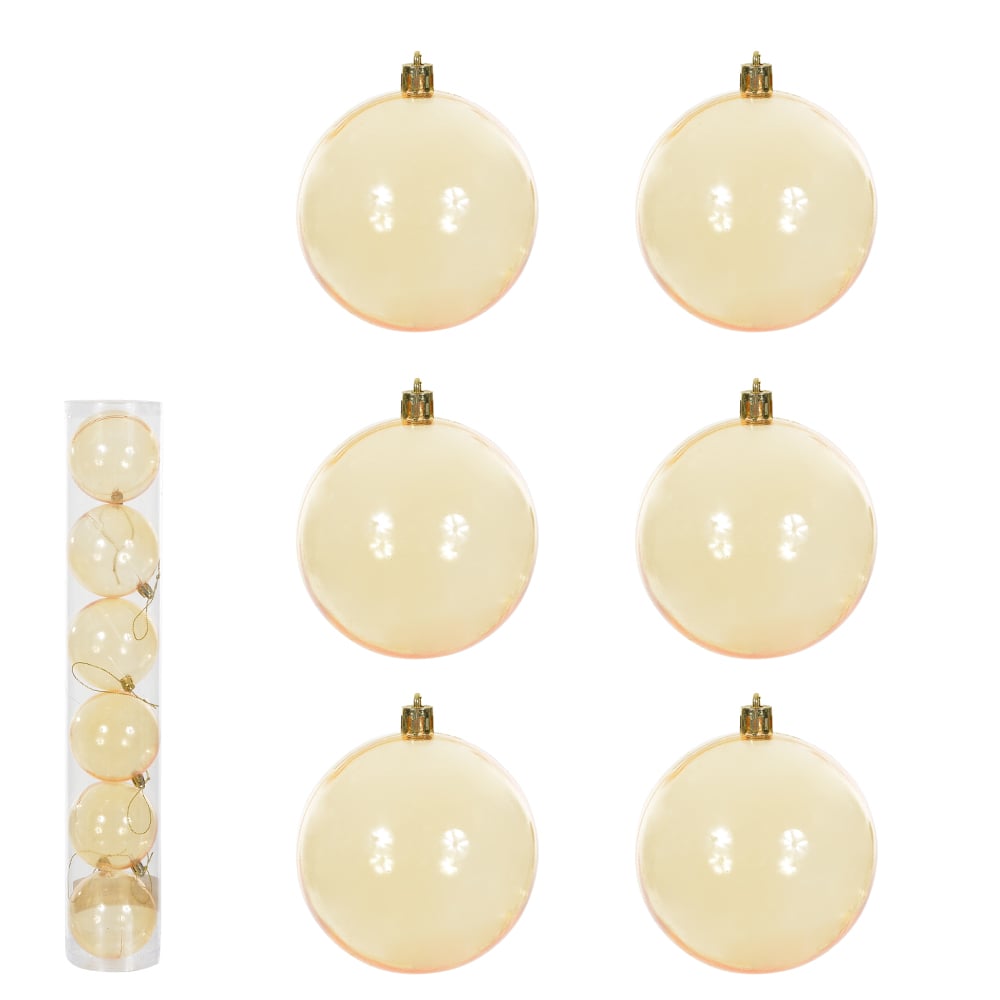BOLA TRANSPARENTE TUBO C/6 UND (DOURADO) 8D