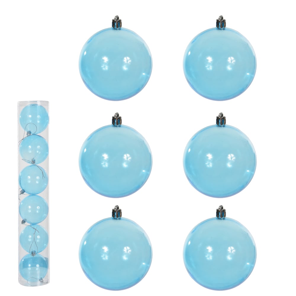 BOLA TRANSPARENTE TUBO C/6 UND (AZUL CLARO) 8D