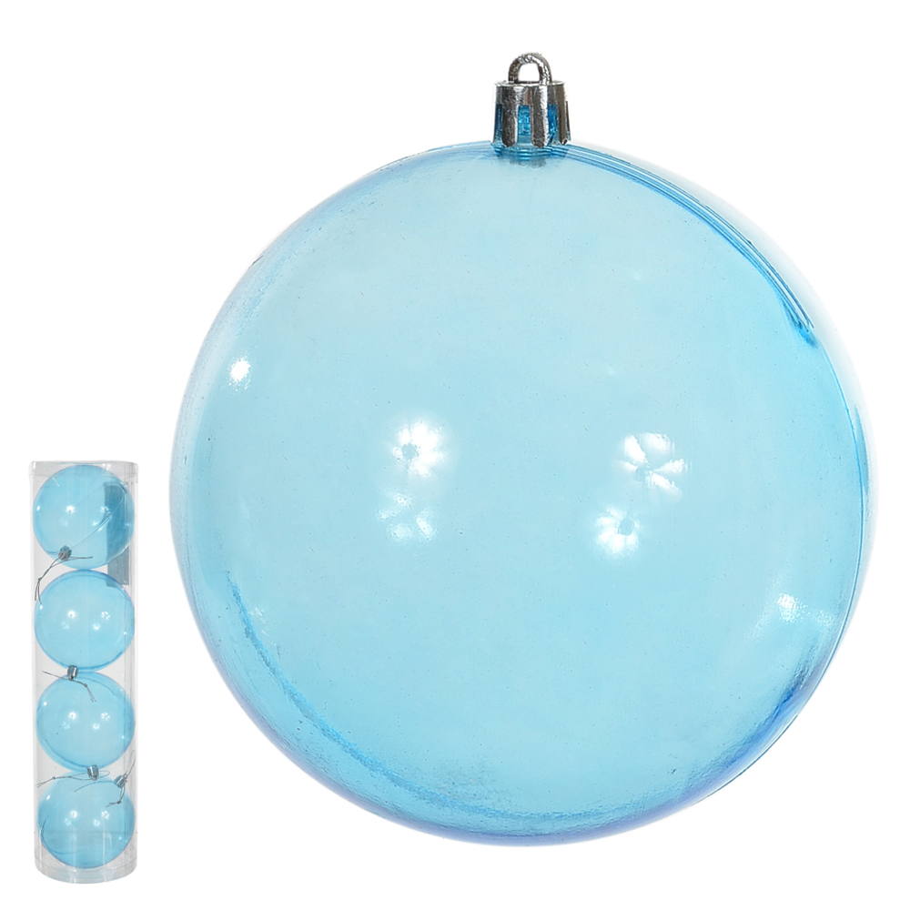 BOLA TRANSPARENTE TUBO C/4 UND (AZUL CLARO) 10D