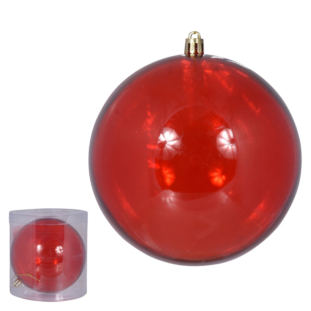 BOLA TRANSPARENTE TUBO C/1 UND (VERMELHO) 20D