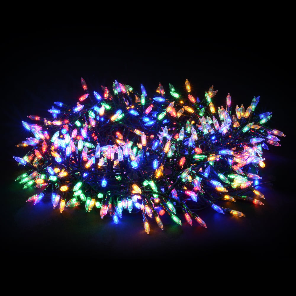 CORDAO BIVOLT 500 LED FIO VERDE LUZ FIXA (COLORIDO) 10m