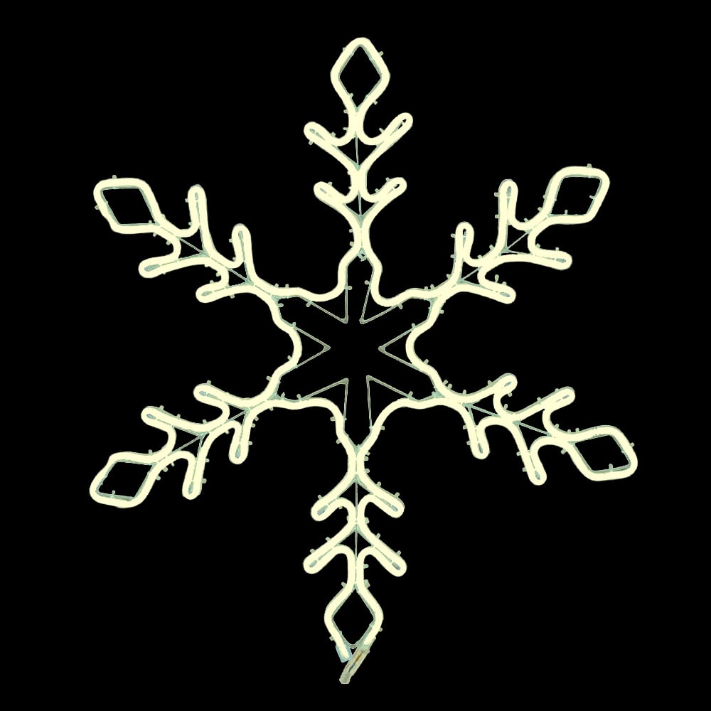 LUZ DECOR FLOCO DE NEVE NEON LED 127V (BRANCO QUENTE) 60X52cm