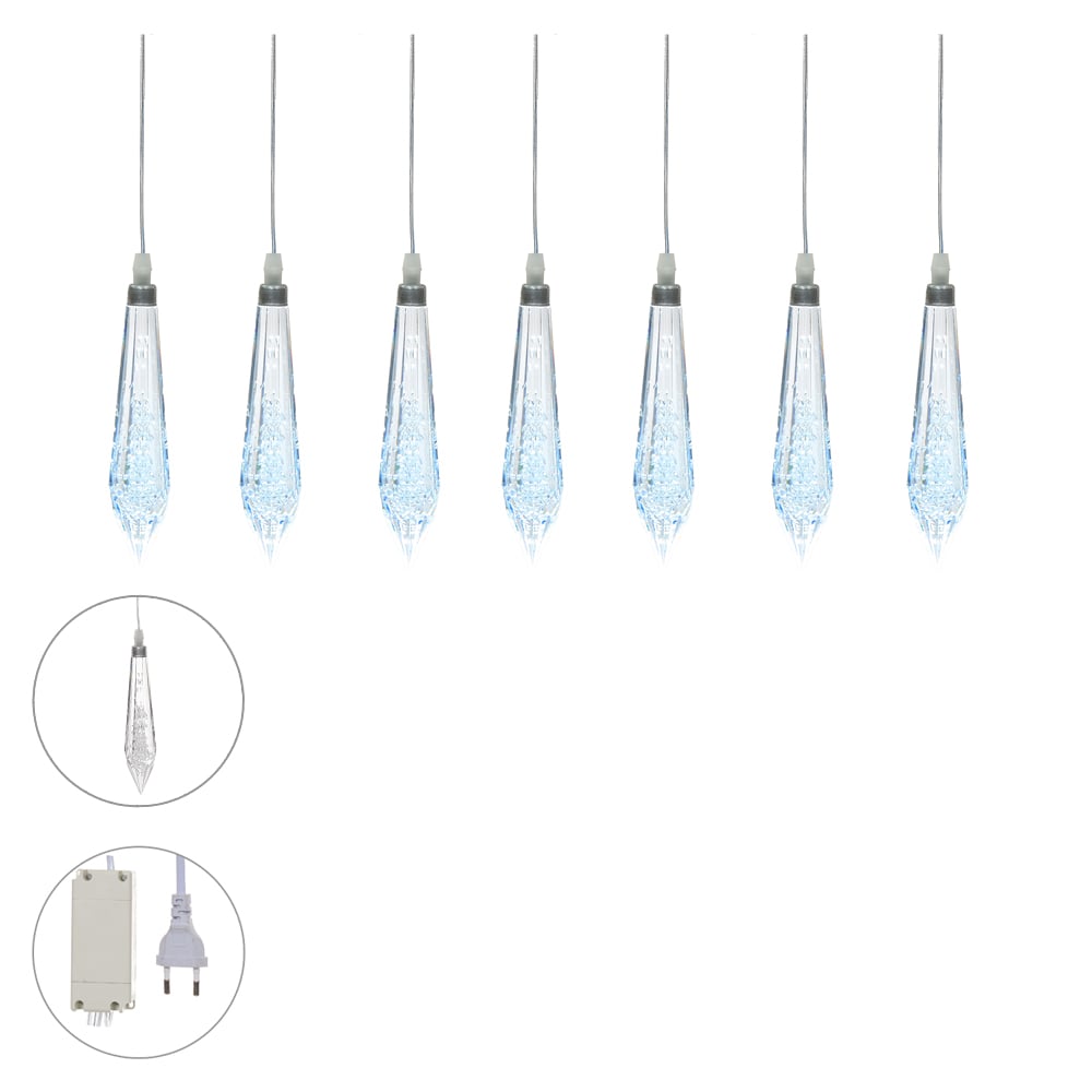 LUZ DECOR PENDENTE DIAMANTE BIVOLT (BRANCO) 2m