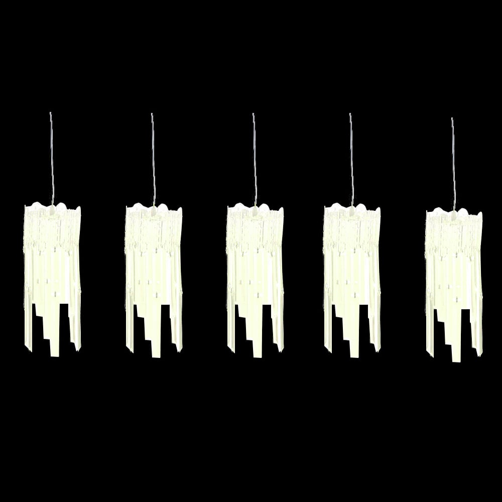 LUZ DECOR PENDENTE CRYSTAL C/6 UND (BRANCO) 35cm
