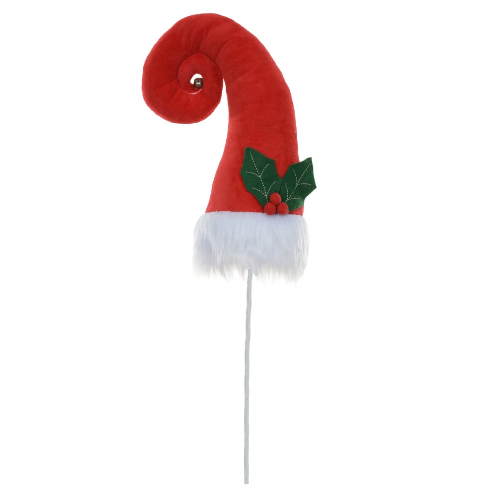 PICK NATAL CHAPEU ELFO (VERMELHO BRANCO) 40X35cm