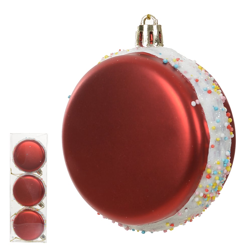 ENFEITE NATAL DONUT (VERMELHO) 22,5X7,5cm