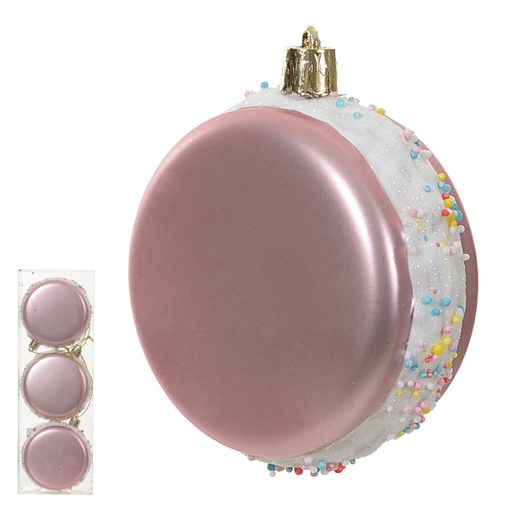 ENFEITE NATAL DONUT (ROSA) 22,5X7,5cm