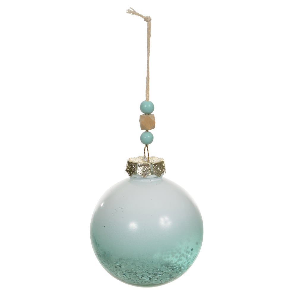 BOLA DECORADA NATAL (VERDE) 8cm
