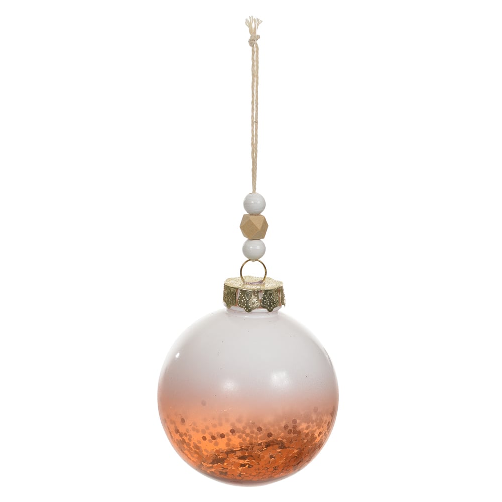 BOLA DECORADA NATAL (COBRE) 8cm